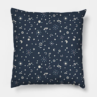 Space Doodle Pattern Pillow