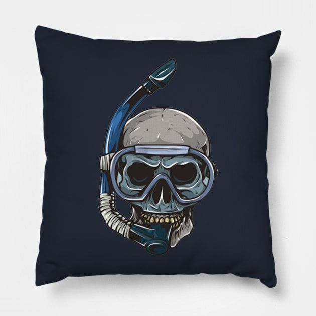 Dive In The Deep Hell Pillow by wingsofevil art.co