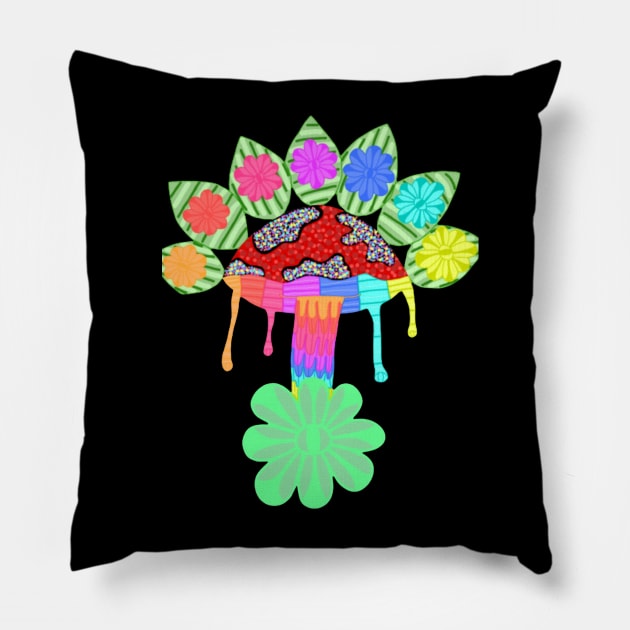 Forma de hongo colorido Pillow by Artista abstracta