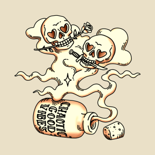 Chaotic Good Skulls - Cream T-Shirt