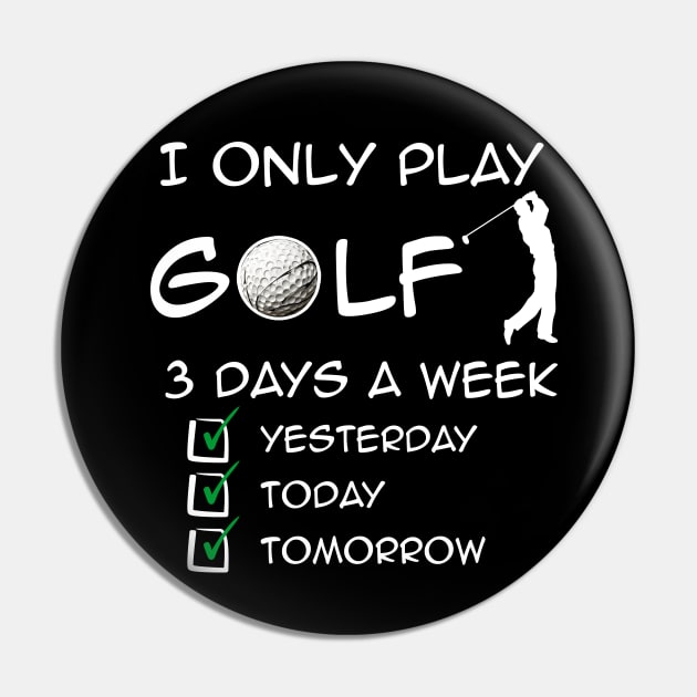 Funny Golf print Pin by Buff Geeks Art