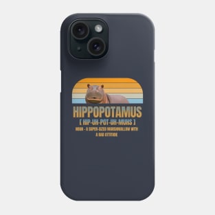 Funny Hippo Word Definition Phone Case