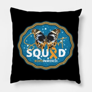 COPD Awareness Support Squad Monarch Butterfly Edition Pillow