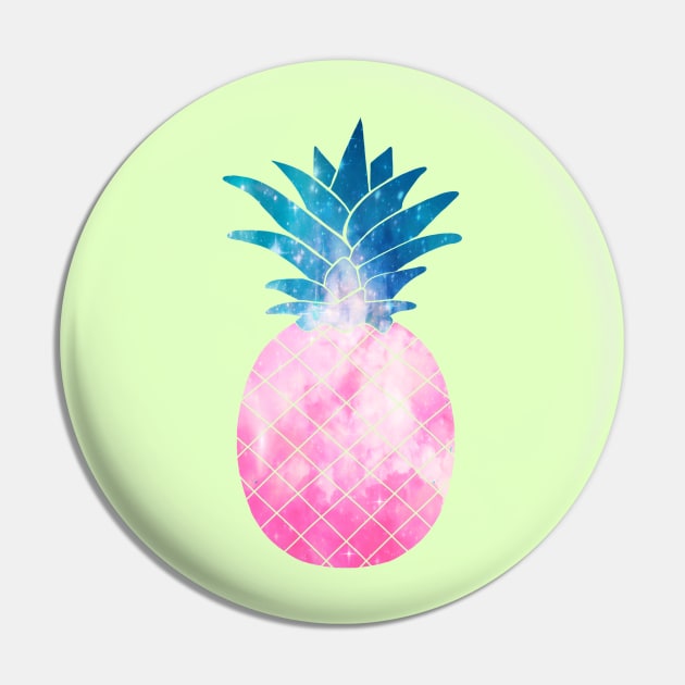 Pink galaxy pineapple Pin by Morishasha