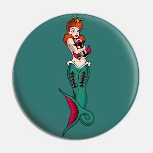 American Traditional Mermaid Pin