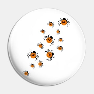 Halloween Pumpkin Spiders Pin