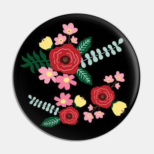 Aromatic rose floral garden - charcoal Pin