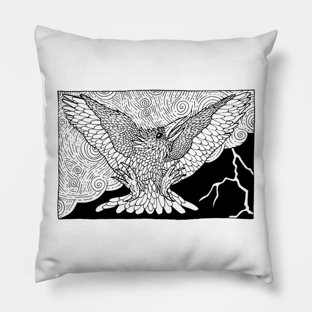 Thunderbird Bestiary Pillow by Ballyraven