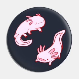 Pink axolotls drawing Pin