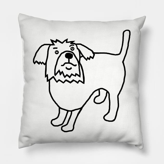 Fergus the Dog Outline Pillow by ellenhenryart