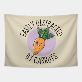 Easily Distracted By Carrots Funny Tapestry