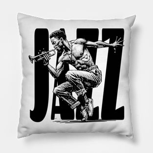 Jazz Trumpeter - Black lettering Pillow