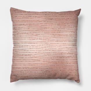 Pink Rose Gold Foil Metallic Stripes Pattern Pillow
