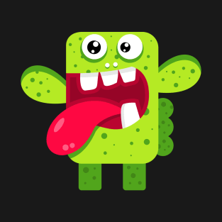 Funny green monster. Green cactus monster T-Shirt