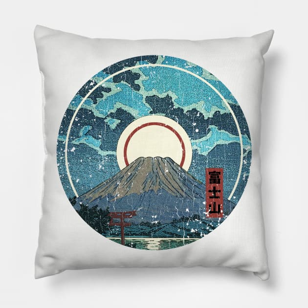 Mt. Fuji Moon Pillow by robotface