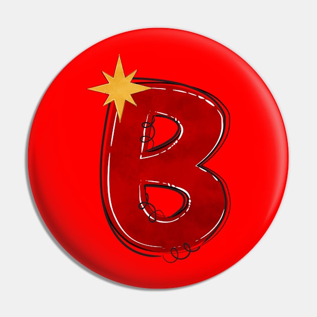 Letter B - Christmas Letter Pin by Pop Cult Store