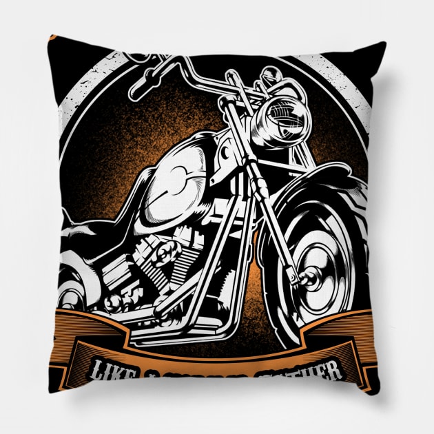 Only Cool Father Rides Motorcycles T Shirt Rider Gift Pillow by easleyzzi