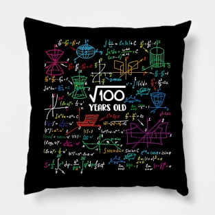 Square Root of 100 10 Year Old Math Lovers 10th Birthday Pillow