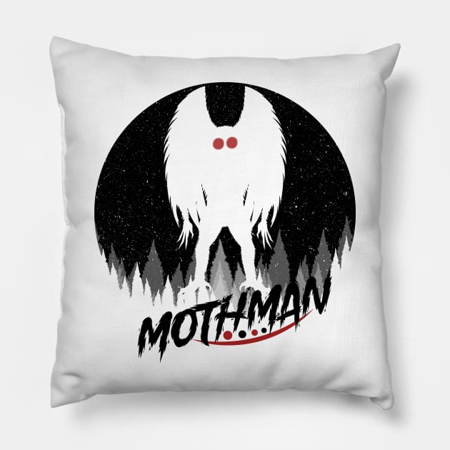 Mothman Silhouette Pillow by Tesszero