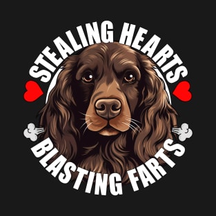 Funny Boykin Spaniel Stealing Hearts Blasting Farts Dog Cute Puppy T-Shirt