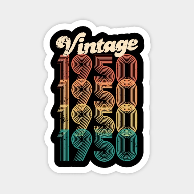 70th Birthday Gift 70 years Vintage 1950 Men Women Magnet by CheesyB
