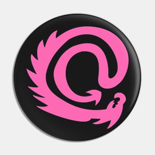 Hot Pink @ At Sign Symbol Cyber Dragon Design Pin