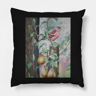 Chaffinch in a pear tree Pillow