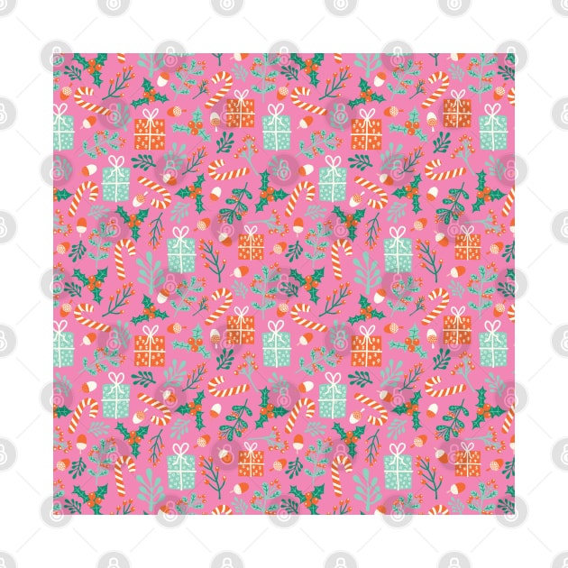 Christmas Holidays Pink by Sandra Hutter Designs