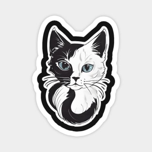 Black and White Cat Magnet