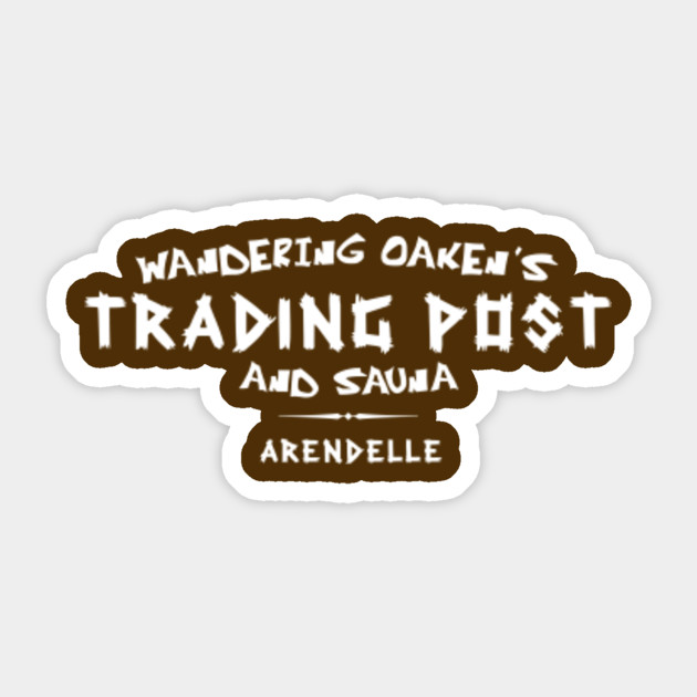 Wandering Oaken S Trading Post Frozen Sticker Teepublic Uk
