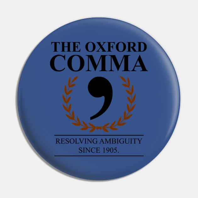 The Oxford Comma English Teacher Grammar Police Pin by swissles