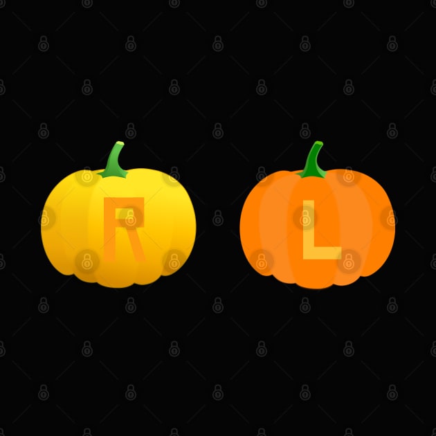 Left and Right Pumpkin X-Ray Markers Black Background by Humerushumor