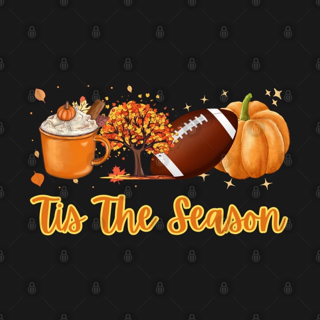 Tis The Season, Fall Tree, Football, Pumpkin, Coffee Design by Teesquares