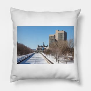 Ottawa's Rideau Canal in winter Pillow