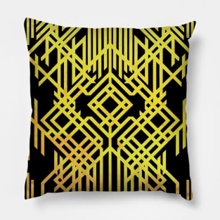 Art Deco Old Gold Pattern Pillow