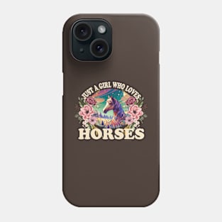 Ride in Style: Just a Girl Who Loves Horses - Equestrian Tee Phone Case