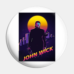 retro 80s john wick Pin