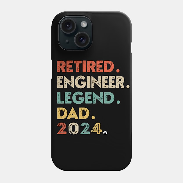 ENGINEER Retired 2024 Dad Legend Retirement Retro Tee Phone Case by NIKA13