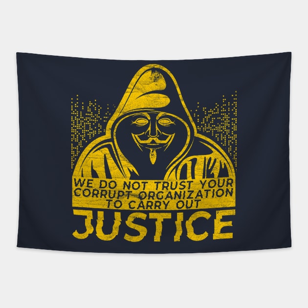 Anonymous - Do Not Trust - GOLD Tapestry by KennefRiggles