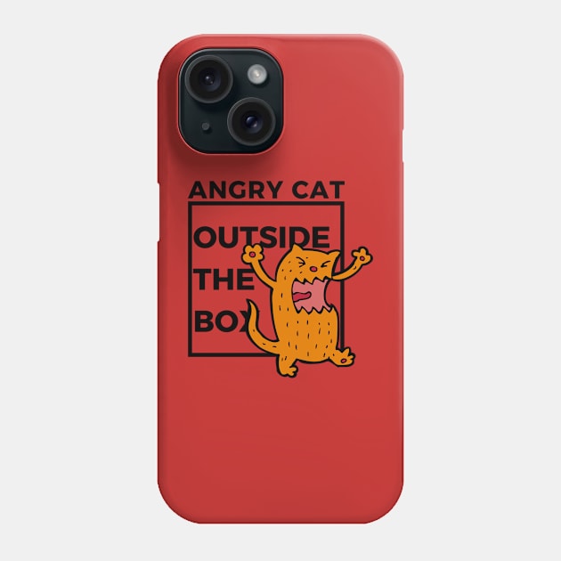 Angry Cat Outside The Box Phone Case by LadyAga