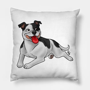 Dog - Staffordshire Bull Terrier - Black and White Pillow