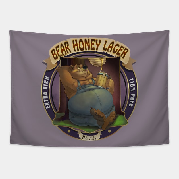 Bear Honey Lager Tapestry by Teaselbone