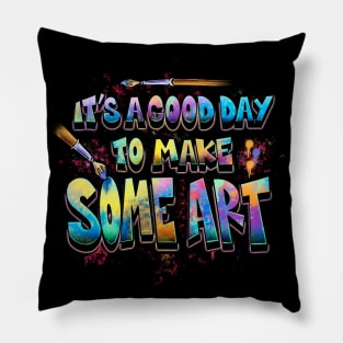 Creative Burst: Art Day Inspiration Pillow