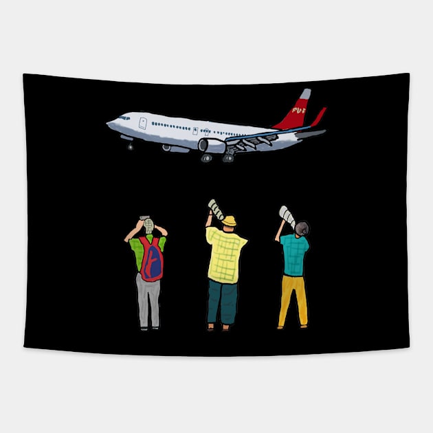 Plane Spotting Tapestry by Mark Ewbie