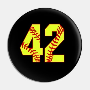 Fastpitch Softball Number 42 #42 Softball Shirt Jersey Uniform Favorite Player Biggest Fan Pin