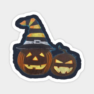 Fun pumpkins with hats - Kawaii Magnet