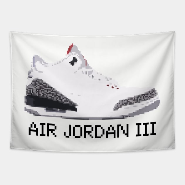 AIR JORDAN III RETRO PIXELATED ART SHOE COLLECTION Tapestry by Buff Geeks Art