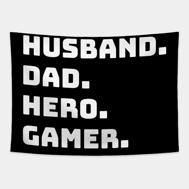 HUSBAND DADDY HERO GAMER Birthday Fathers Day Tapestry by fromherotozero