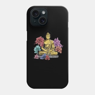 Golden Buddha Purnima Sit on Flower Phone Case