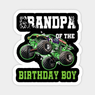 Grandpa Of The Birthday Boy Monster Truck Car Party Outfit Magnet